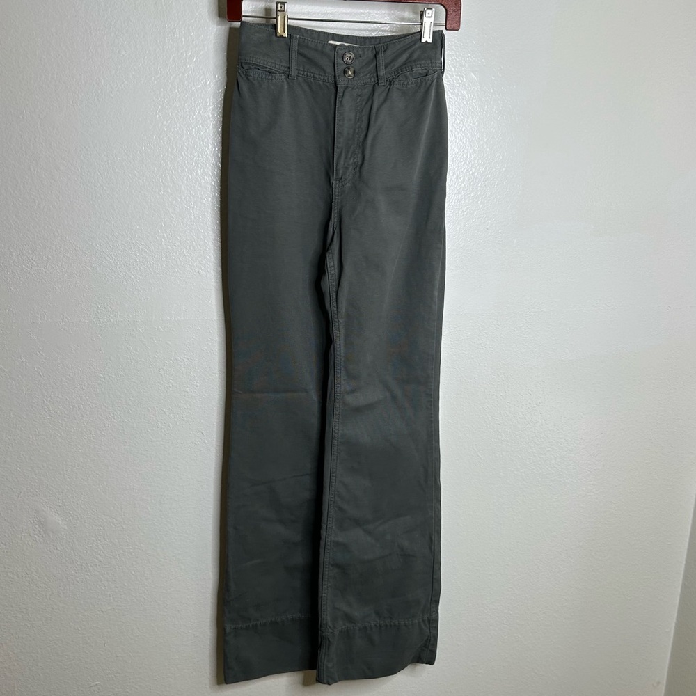 Free People High Rise Wide Leg Grey Blue Pant Size 25
